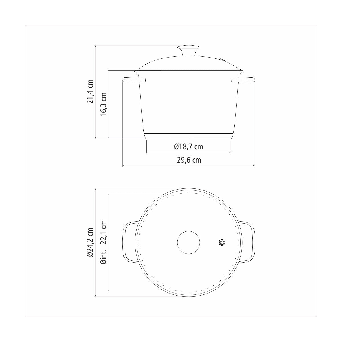 OLLA ALTA 22CM - 5,50 L - ALLEGRA