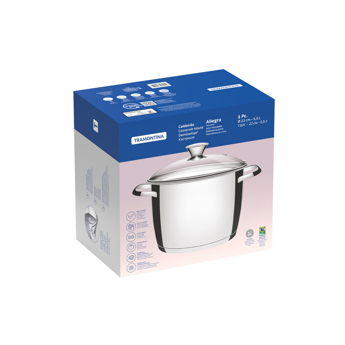 OLLA ALTA 22CM - 5,50 L - ALLEGRA