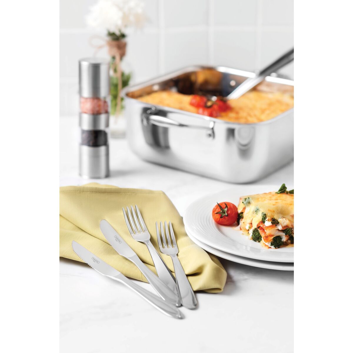 OLLA CUADRADA 26X26CM - 7,30L. - TRI-PLY GRANO