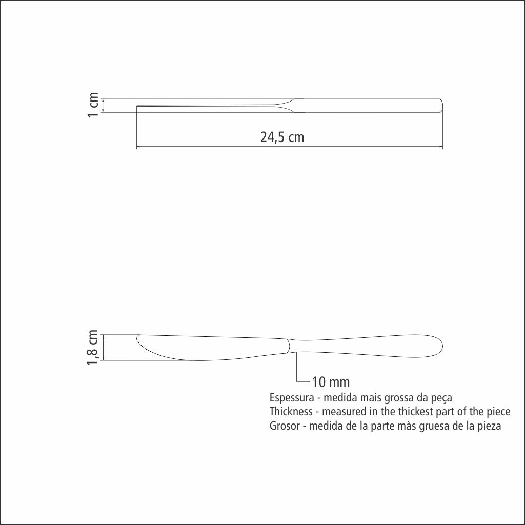 Tramontina Cuchillo de Mesa Cannes de Acero Inoxidable 12 unidades