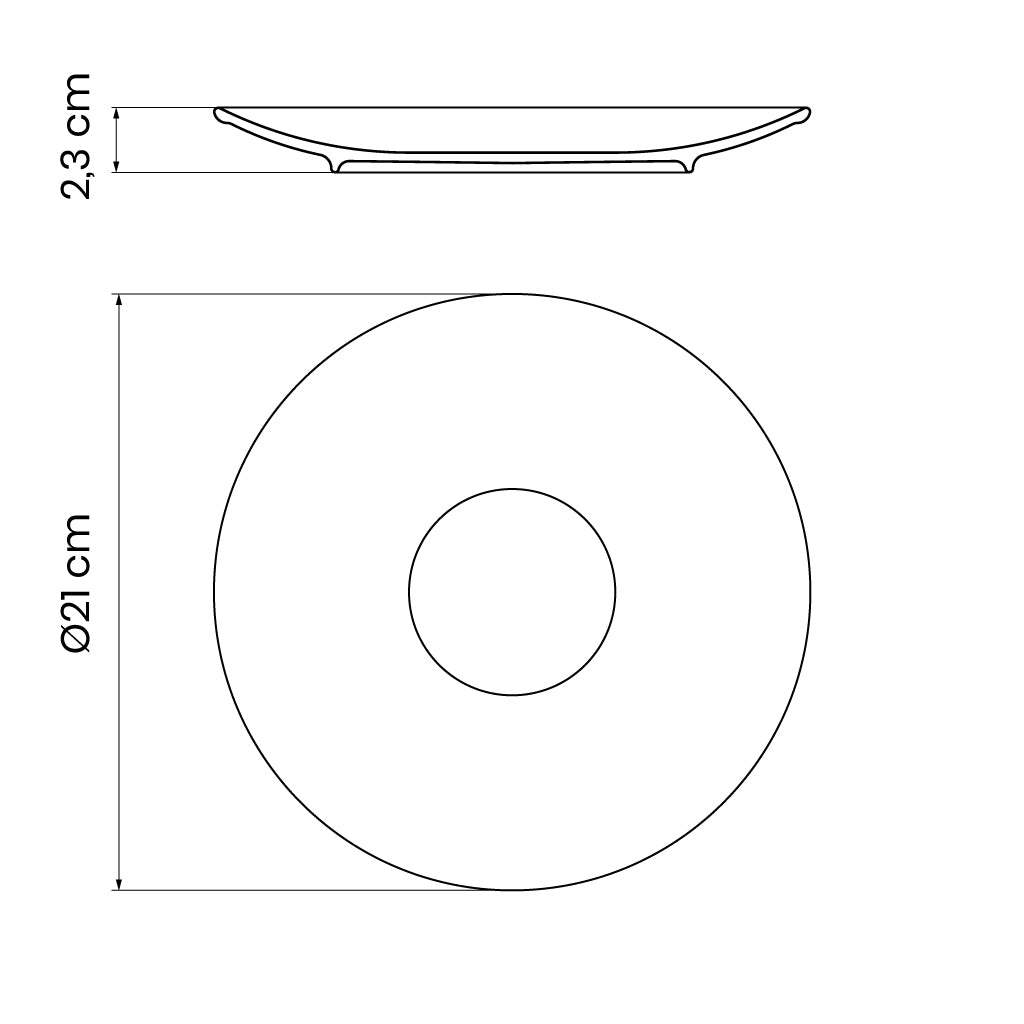 Juego de Platos de Postre Rústico Marron en Porcelana 21 cm 06 Piezas