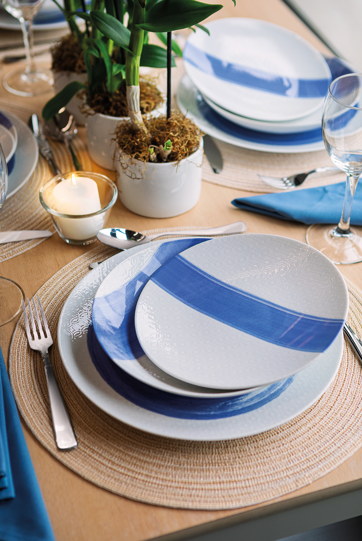Tramontina Juego de Platos Llanos porcelana Soho 28 cm 6 piezas