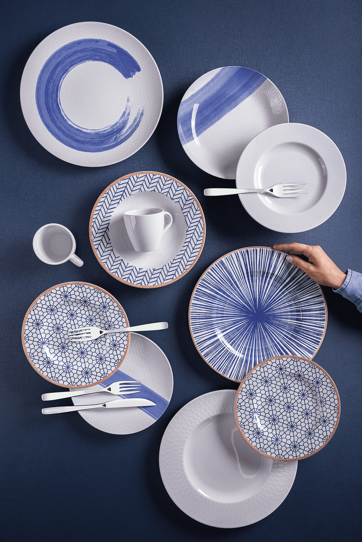 Tramontina Juego de Platos Llanos porcelana Soho 28 cm 6 piezas