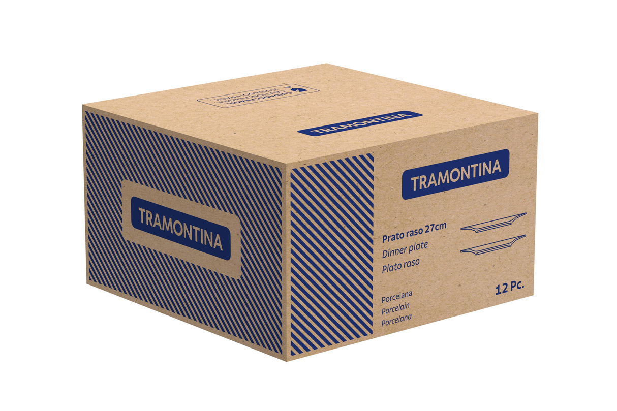 Tramontina Plato Llano Diamantina MaxForce en Porcelana 27 cm 12 unidades
