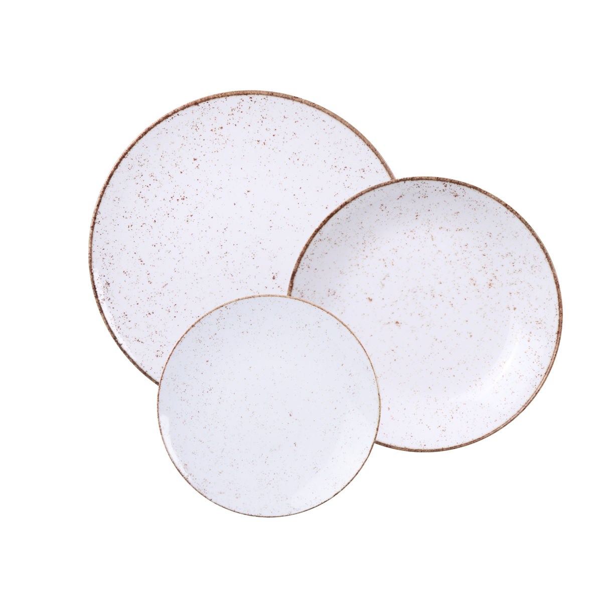 Juego de Platos Vajilla Porcelana Rústico Marrón 12 Piezas