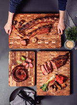 Tabla de Madera Teca para Cortar y Servir 50 x 38 cm Churrasco Premium