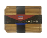 Tramontina Juego de Tabla + Bandeja de Madera de Teca Churrasco Premium 40 x 30 cm