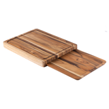 Tramontina Juego de Tabla + Bandeja de Madera de Teca Churrasco Premium 40 x 30 cm