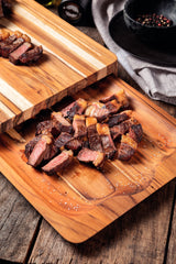 Tramontina Juego de Tabla + Bandeja de Madera de Teca Churrasco Premium 40 x 30 cm