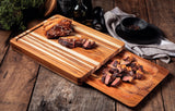 Tramontina Juego de Tabla + Bandeja de Madera de Teca Churrasco Premium 40 x 30 cm