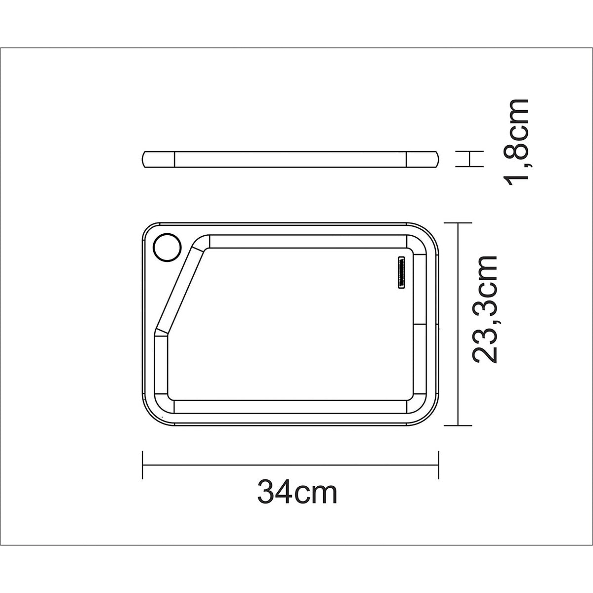 TABLA DE TECA PARA PRESENTACION Y CORTE  33 X 20 X 1,8CM - CHURRASCO ESSENCIAL