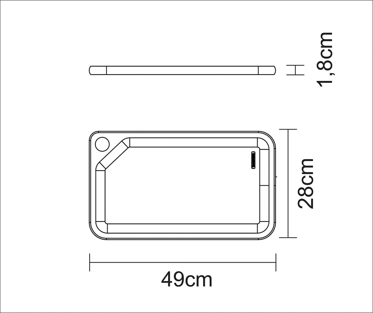 Tabla de cortar de Madera de Teca Churrasco Essencial 49 x 28 cm