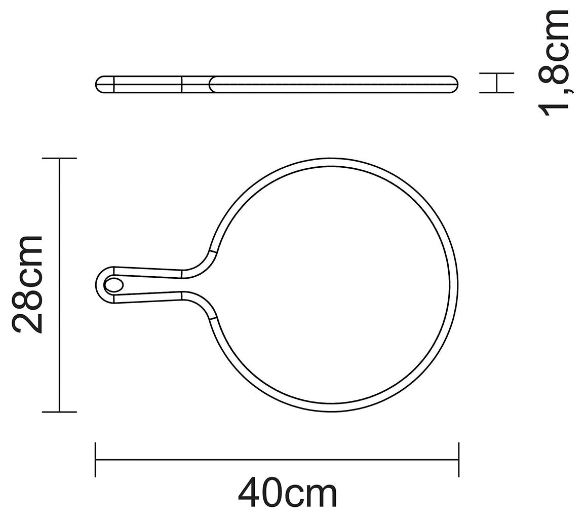 Tabla para Pizza Redonda en Madera de Teca Provence 40 x 28 cm
