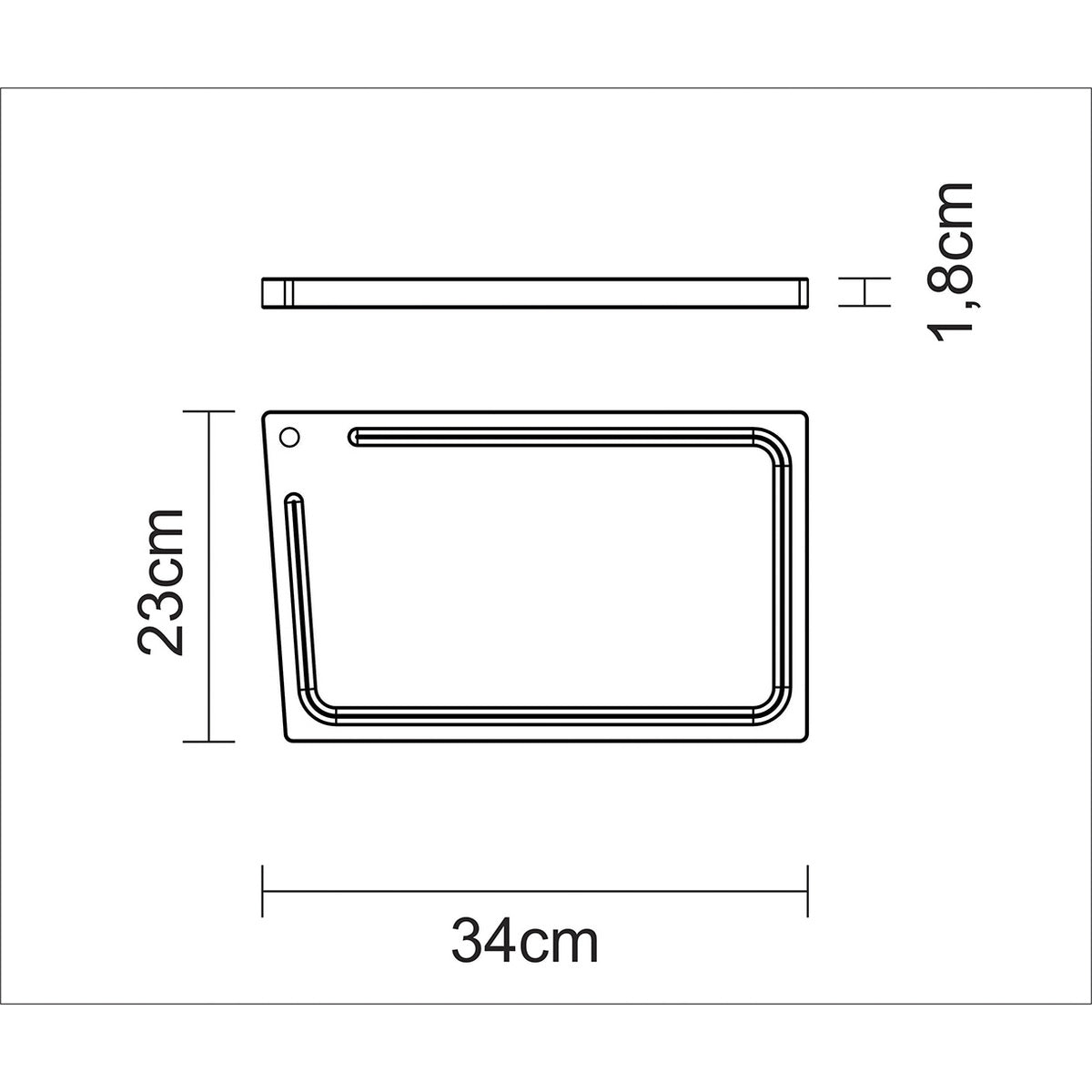 TABLA DE TECA PARA PRESENTACION Y CORTE 33X20X1,8CM - CHURRASCO  ESSENCIAL