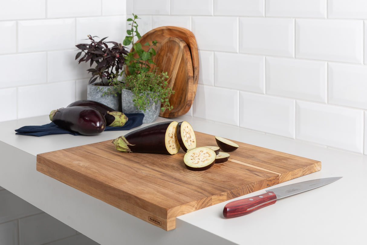 Tabla de Madera de Teca para Corte con Encaje para Encimera 48 x 41 cm