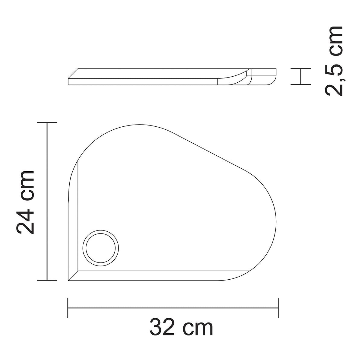 TABLA DE TECA PARA SERVICIO Y PRESENTACION 32 X 24 X 2,5CM - FOLIUM