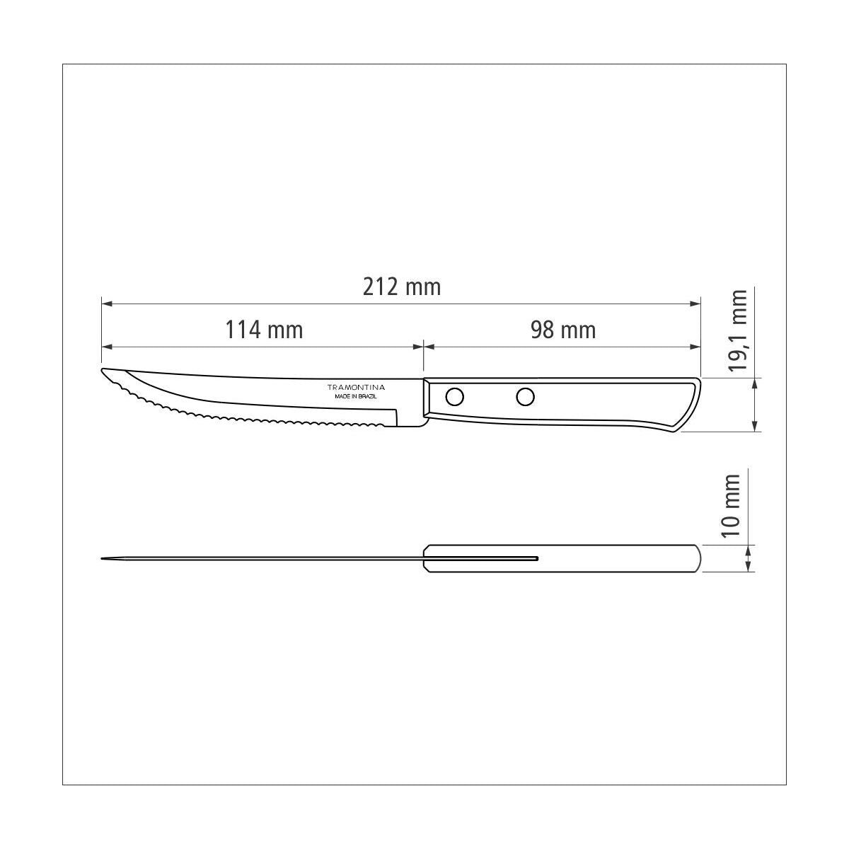 JUEGO DE CUCHILLOS DE CARNE 6PZAS. - POLYWOOD