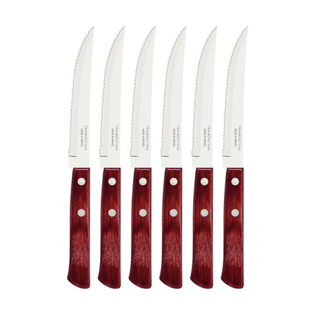 JUEGO DE CUCHILLOS DE CARNE 6PZAS. - POLYWOOD