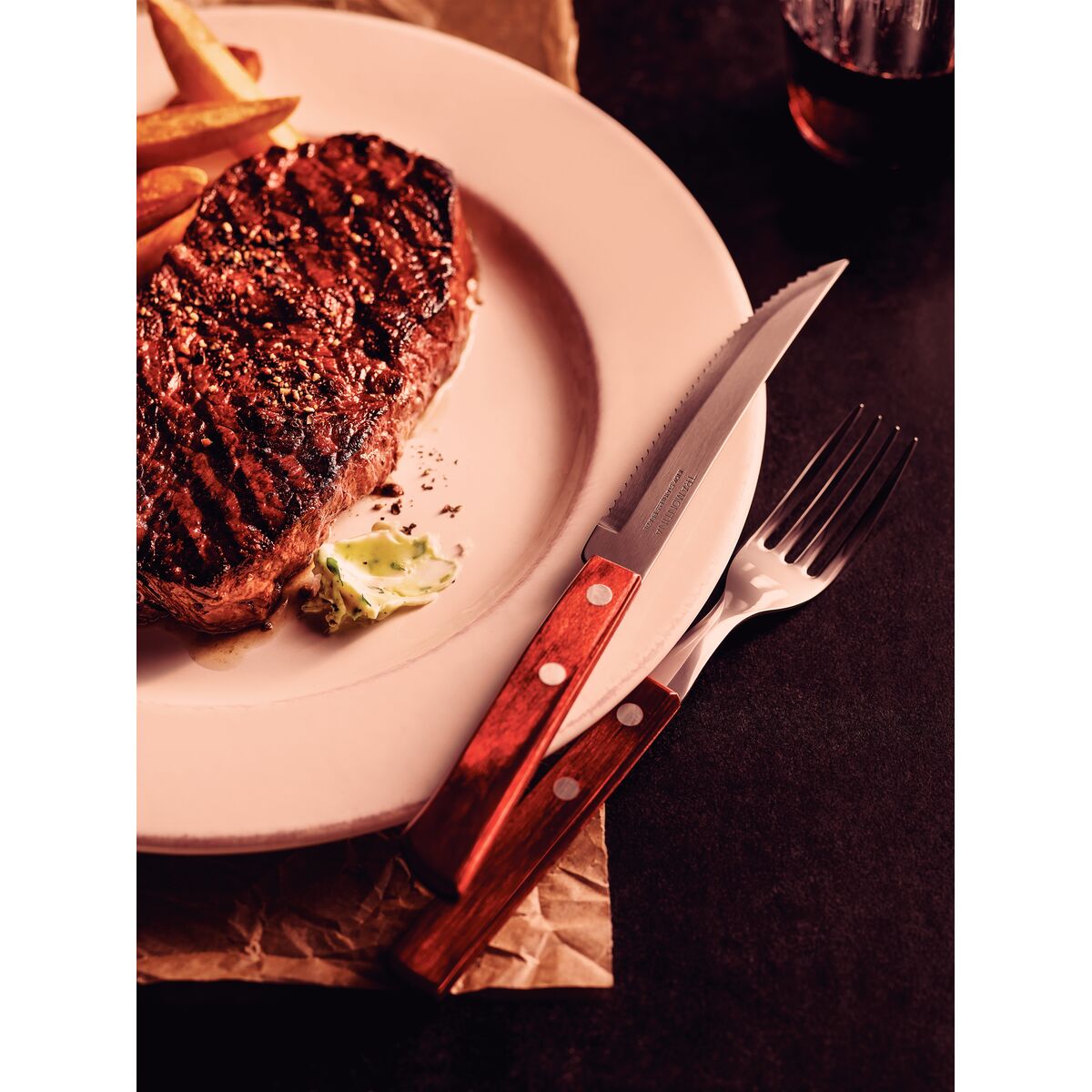 JUEGO DE CUCHILLOS DE CARNE 6PZAS. - POLYWOOD