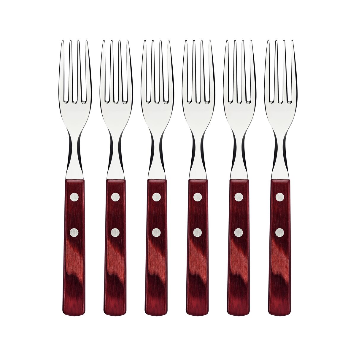 Juego de Tenedores de Mesa Polywood Rojo 6 piezas