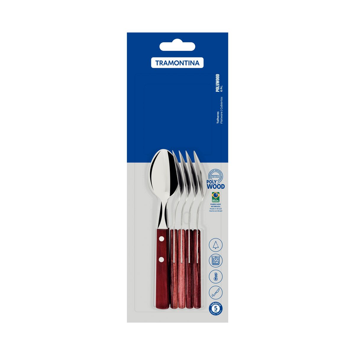 JUEGO DE CUCHARAS DE TÉ 6 PZAS. - POLYWOOD