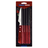 JUEGO DE CUCHILLOS CHULETEROS 11CM 6PZAS. - POLYWOOD ROJO