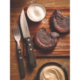 JUEGO DE CUCHILLOS JUMBO PARA CARNE/BBQ 12CM  4PZAS. - POLYWOOD CASTAÑO