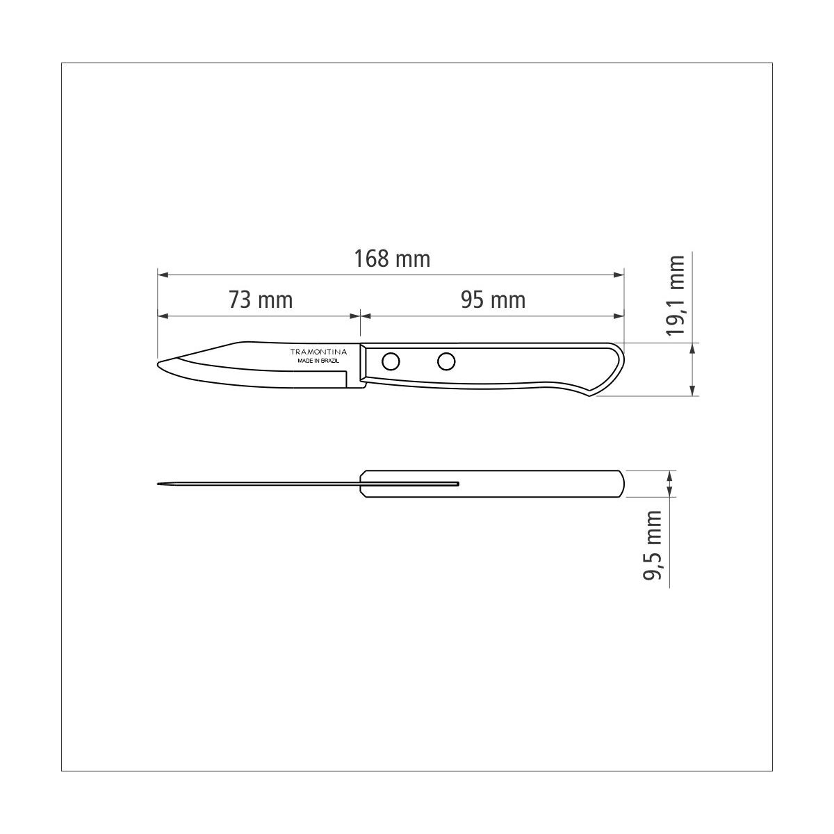 Tramontina Cuchillo para Frutas y Verduras Polywood 7 cm
