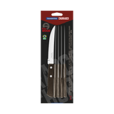 Tramontina Juego de Cuchillos para Carne de Acero Inoxidable con Mango Castaño Polywood 6 Piezas