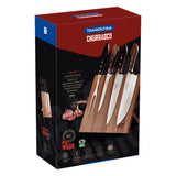 JUEGO C/ SOPORTE MAGNÉTICO DE CUCHILLOS 5PZAS. - POLYWOOD CASTAÑO