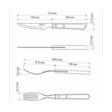 JUEGO CUBIERTOS PARA CARNE/ BBQ 12PZAS. - POLYWOOD CASTAÑO