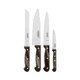Juego de Cuchillos en Acero Inoxidable Polywood Castaño FSC 4 Piezas