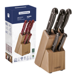 Juego de Cuchillos con Soporte de Madera Polywood Castaño 6 Piezas