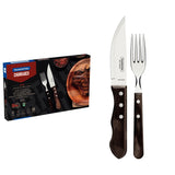 JUEGO CUBIERTOS PARA CARNE 12PZAS. - POLYWOOD CASTAÑO