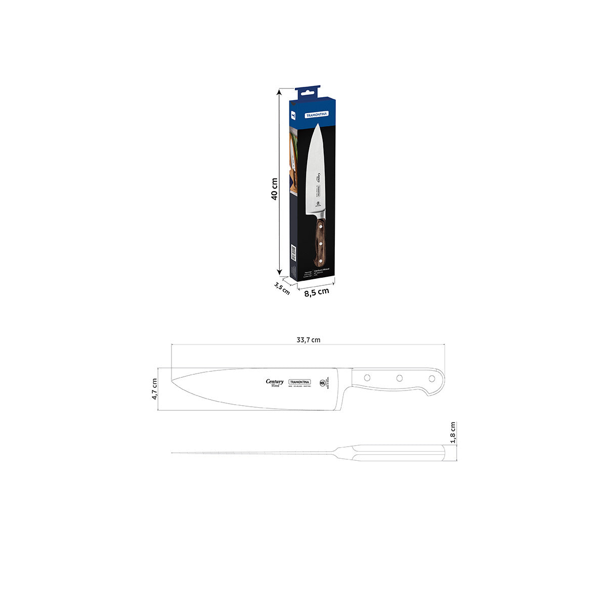 20,5 cm de faca - Wood NSF Wood NSF