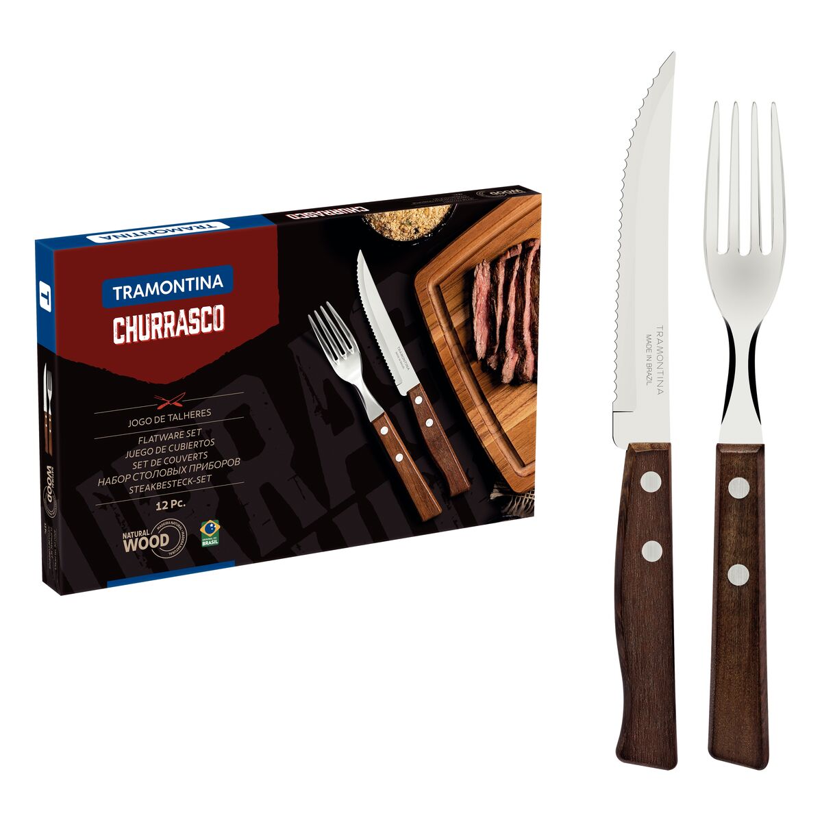 JUEGO DE CUBIERTOS PARA CARNE/BBQ 12PZAS. - TRADICIONAL