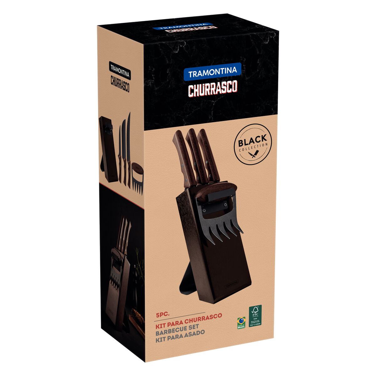 JUEGO DE CUCHILLOS 5PZAS. - CHURRASCO BLACK