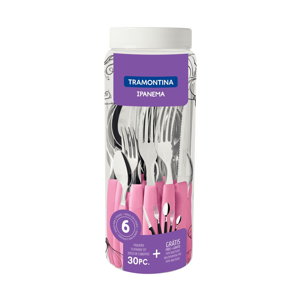 JUEGO DE CUBIERTOS 30PZAS. - IPANEMA ROSA
