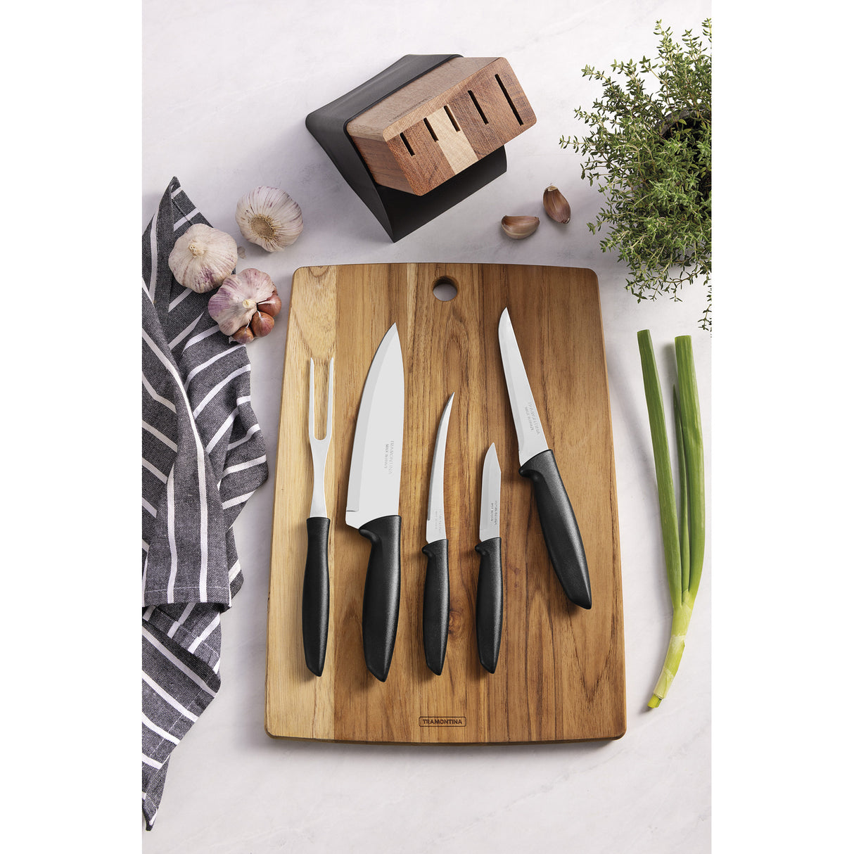 Juego de Cuchillos con Soporte de Madera Plenus 6 piezas