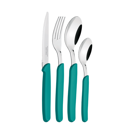 Tramontina Juego de Cubiertos Carmel Turquesa 24 piezas