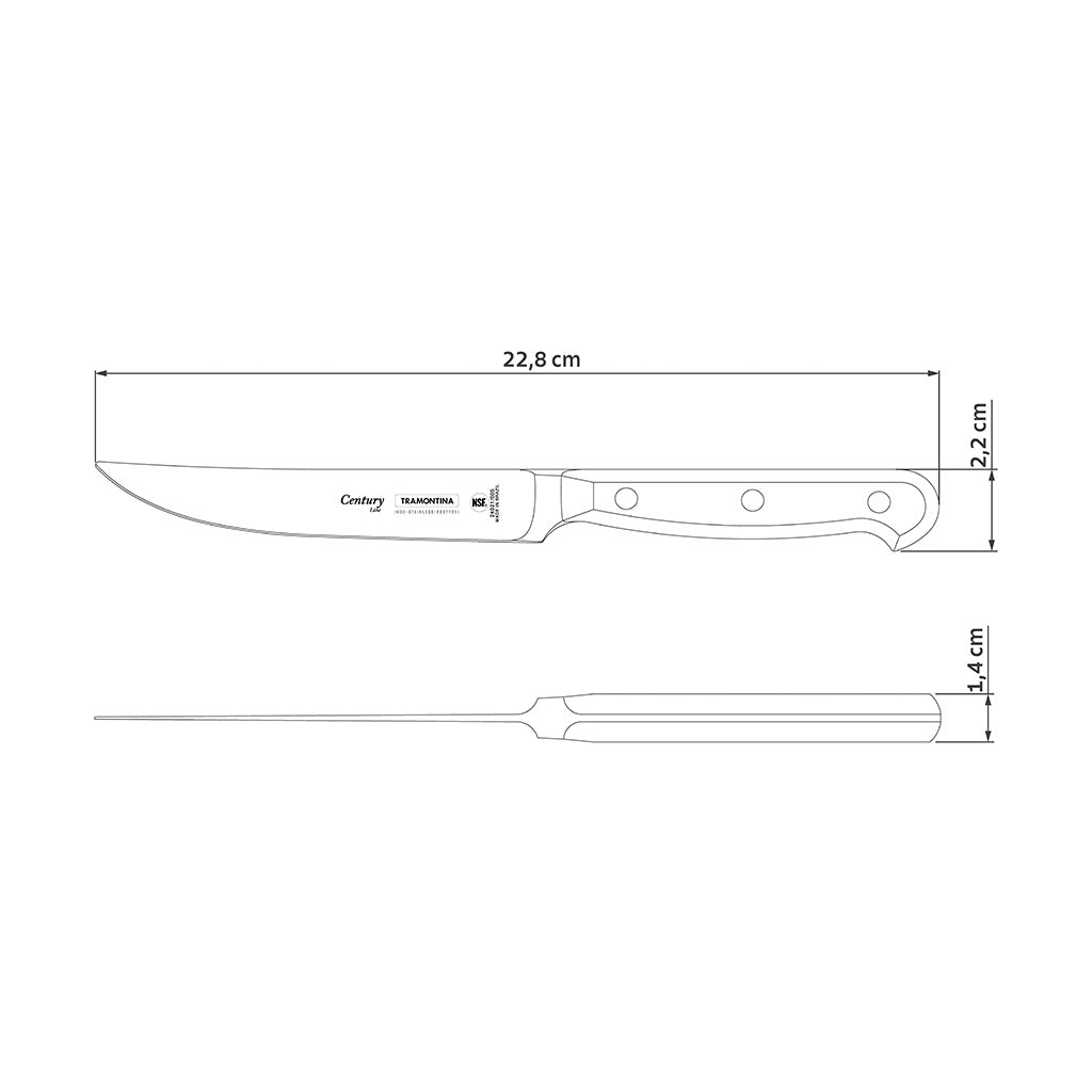 Cuchillo para Carne Filo Liso Century 13 cm