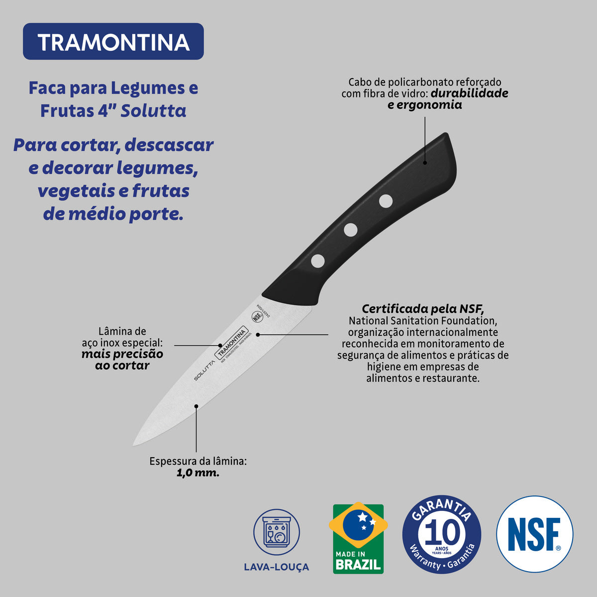 CUCHILLO VERDURAS  10CM - SOLUTTA