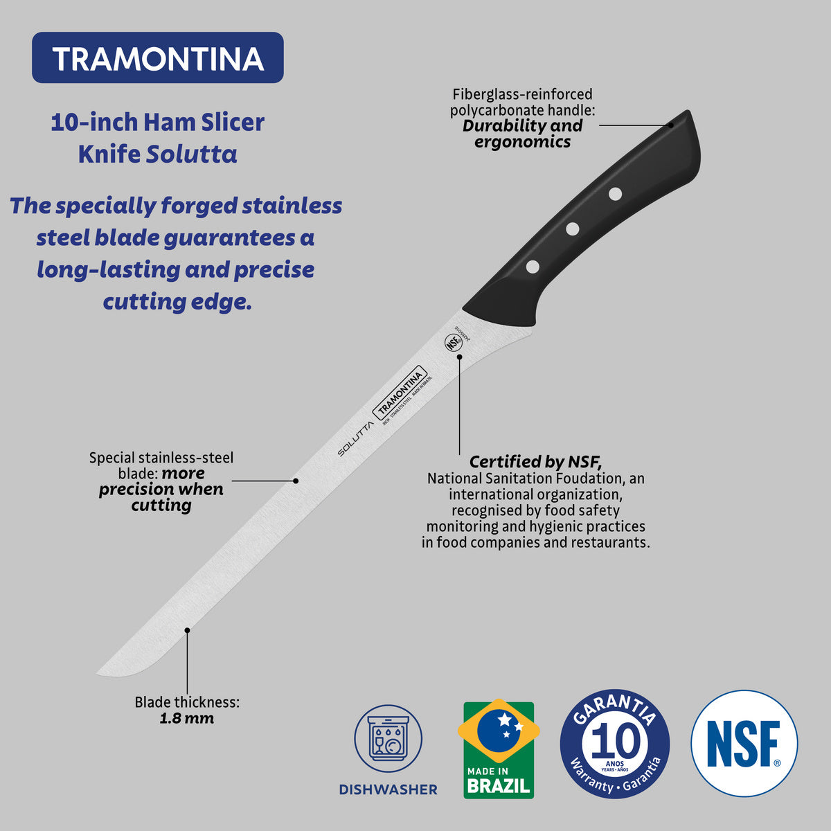 CUCHILLO JAMONERO 25CM - SOLUTTA