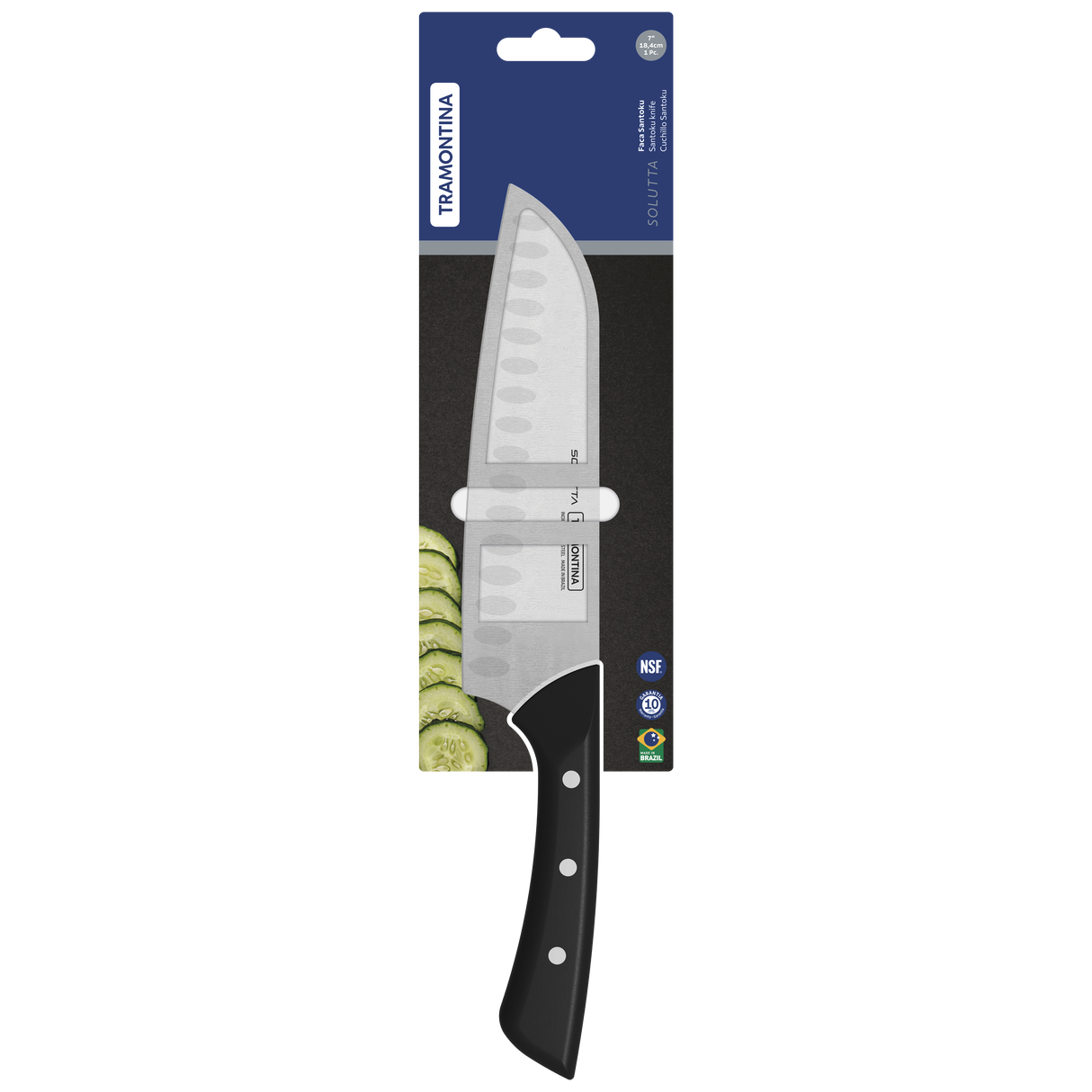 Cuchillo Santoku en Acero Inoxidable Solutta 18 cm