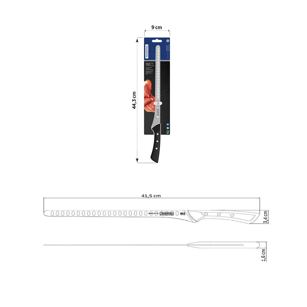 Cuchillo Jamonero Alveolado Solutta 29 cm