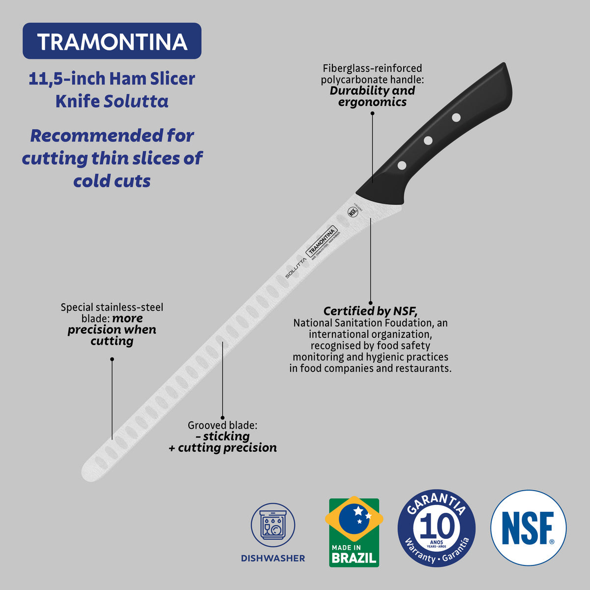 CUCHILLO JAMONERO ALVEOLADO 29CM - SOLUTTA