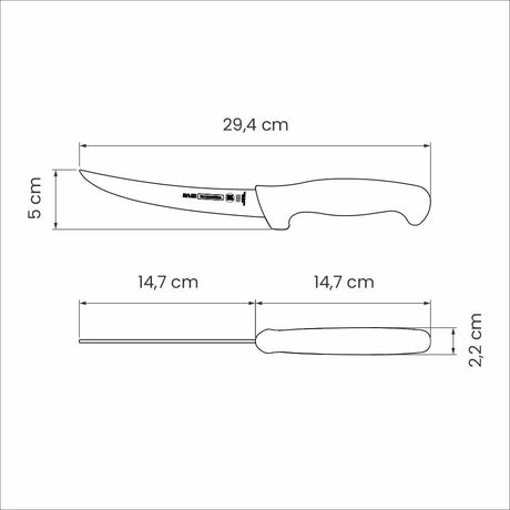 Cuchillo para Deshuesar Curvo Professional Blanco NSF 15,5 cm