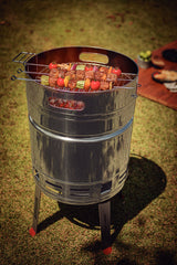 Tramontina Parrilla Grill a Carbón TCP 400 de Acero Inoxidable