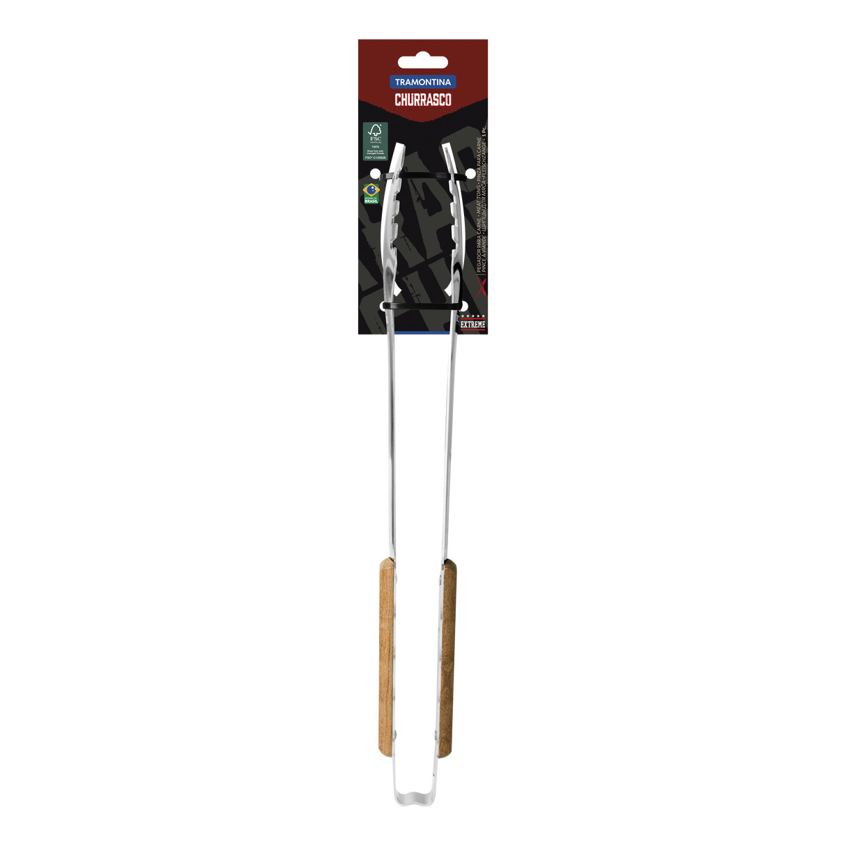 Tramontina Pinza para Carne con Mango de Madera Churrasco 47 cm