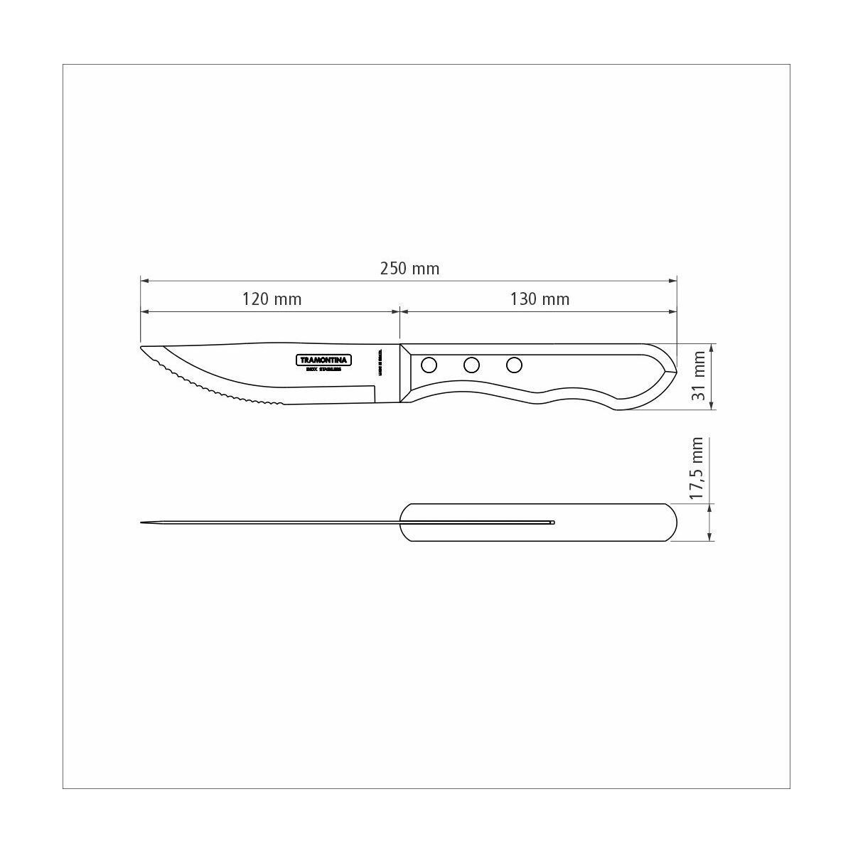 JUEGO DE CUCHILLOS JUMBO CARNE /BBQ 12CM 4PZAS. - POLYWOOD FSC ROJO